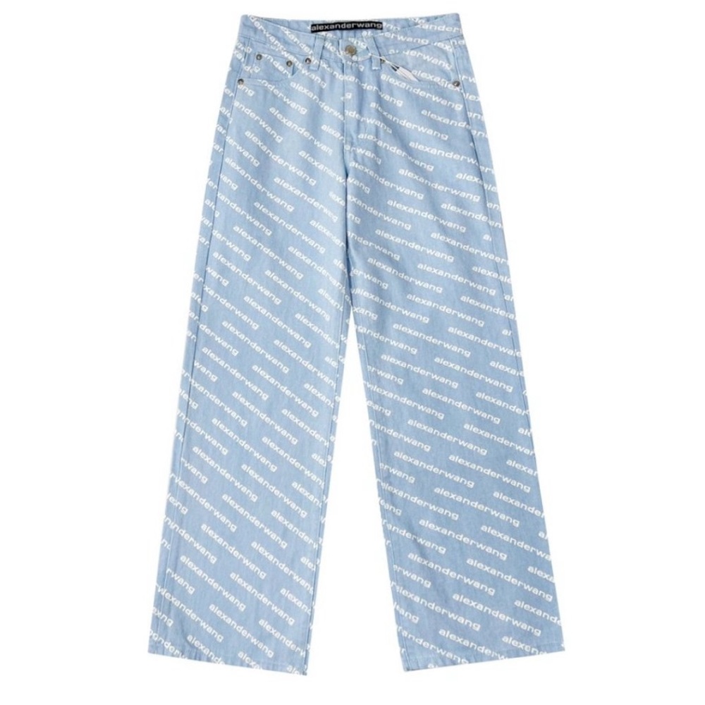 Alexander Wang Full Print Logo Blue Jeans